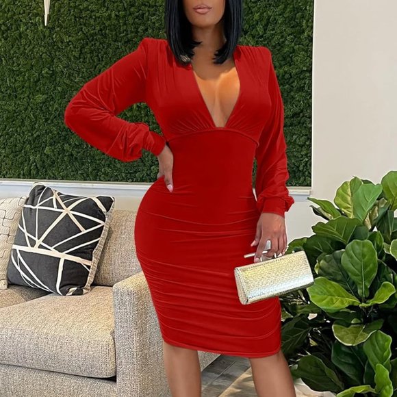 Passion Elegant Cocktail Bodycon Ruffle Sleeveless Formal Mini Pencil Sexy Dress - Picture 4 of 7